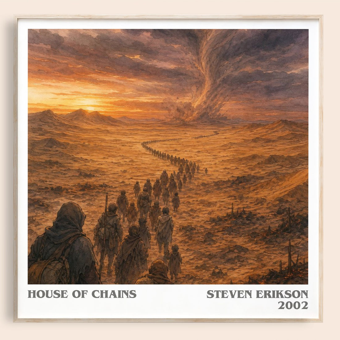 House of Chains literary book poster by Steven Erikson – framed literary art print