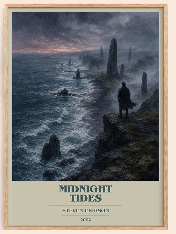 Midnight Tides book cover book poster by Steven Erikson – framed literary art print