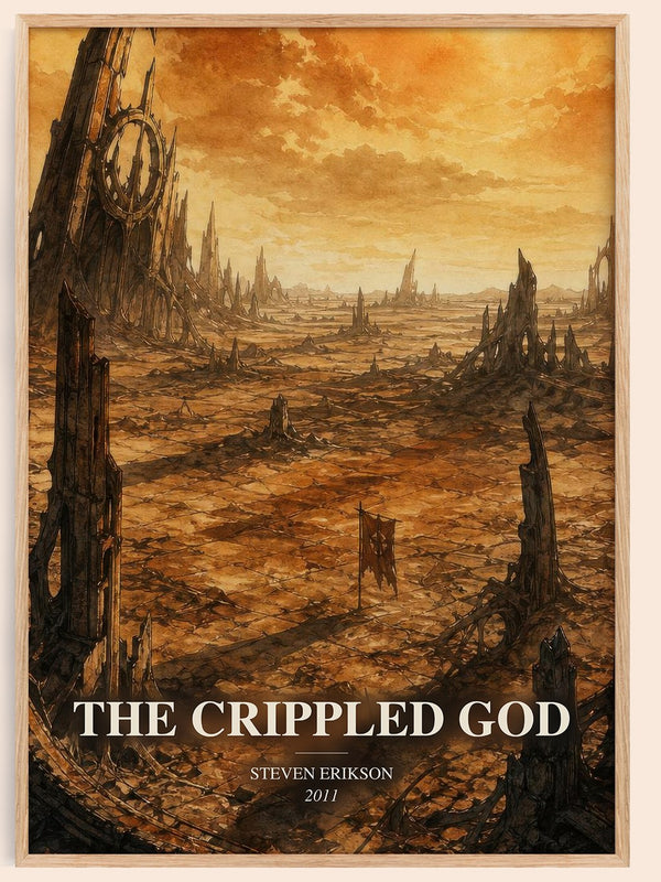 The Crippled God watercolour book poster by Steven Erikson – framed literary art print