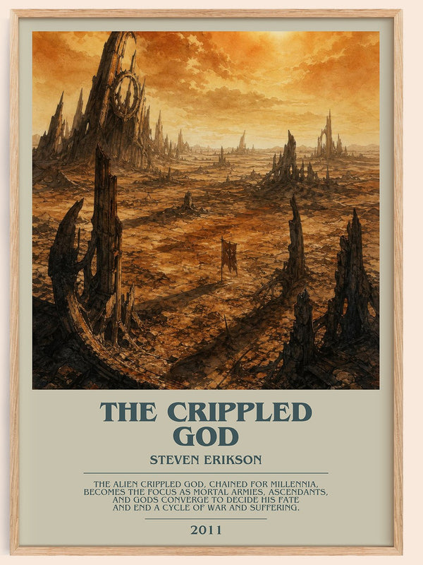 The Crippled God bookish book poster by Steven Erikson – framed literary art print