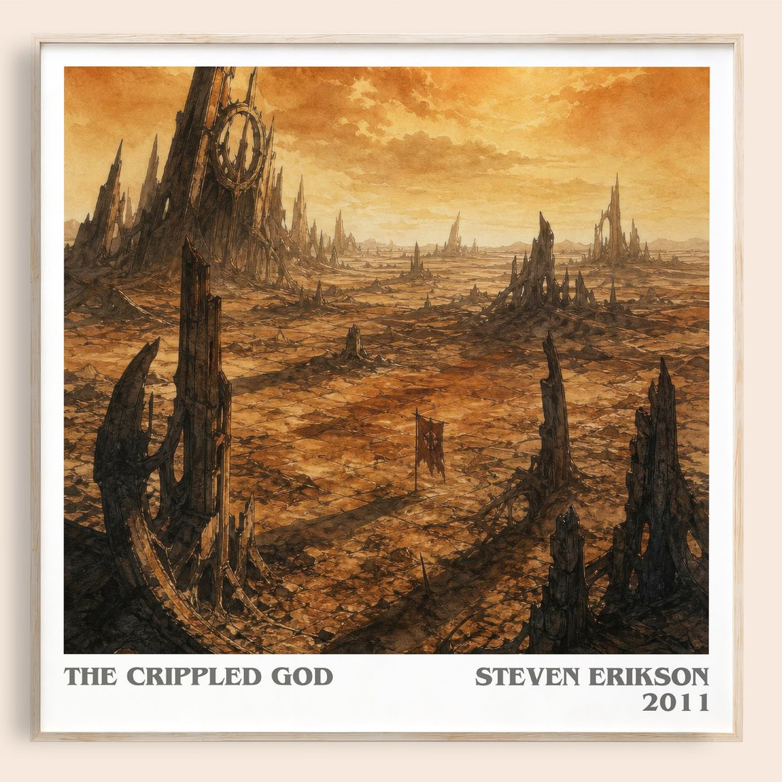 The Crippled God literary book poster by Steven Erikson – framed literary art print