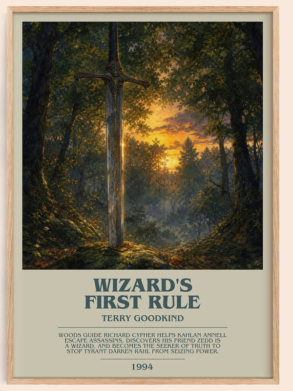Wizard's First Rule bookish book poster by Terry Goodkind – framed literary art print
