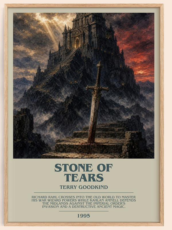 Stone of Tears bookish book poster by Terry Goodkind – framed literary art print
