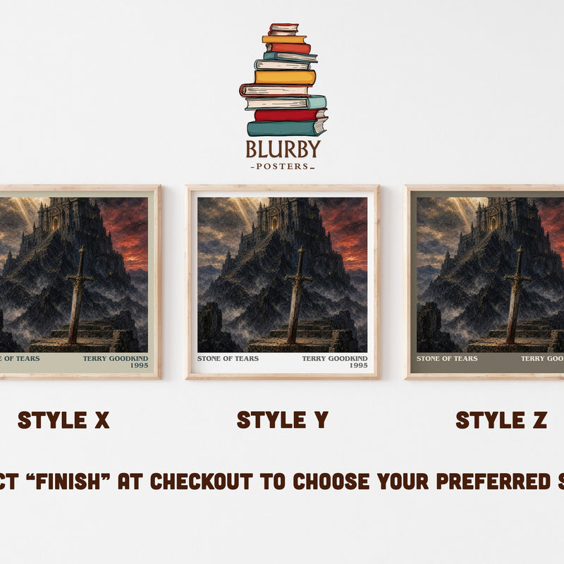 Stone of Tears literary print in frame leaning in hallway – fantasy wall art