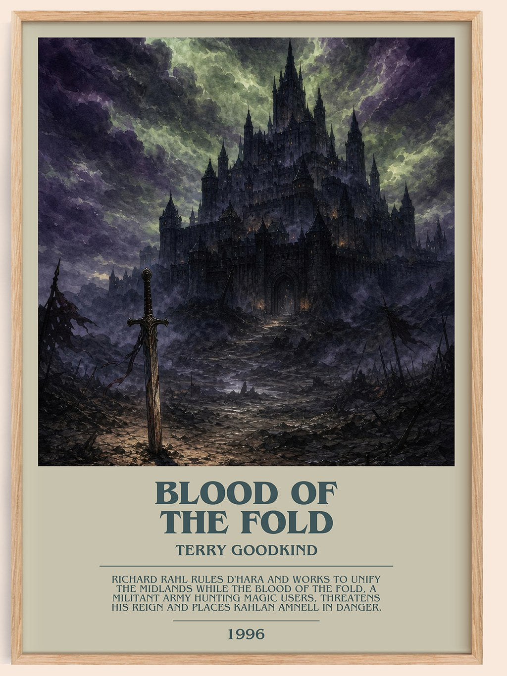Blood of the Fold bookish book poster by Terry Goodkind – framed literary art print