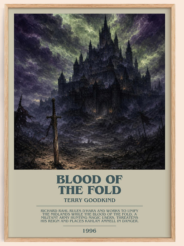 Blood of the Fold bookish book poster by Terry Goodkind – framed literary art print
