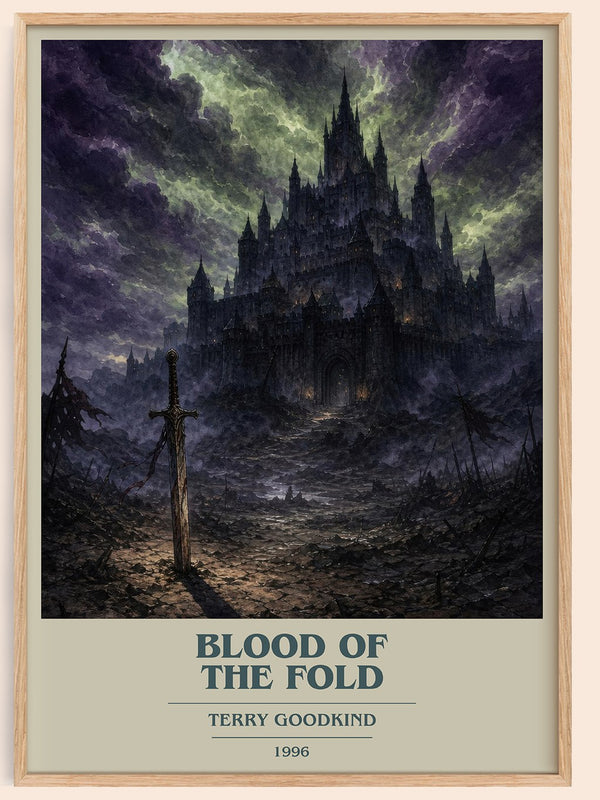 Blood of the Fold book cover book poster by Terry Goodkind – framed literary art print