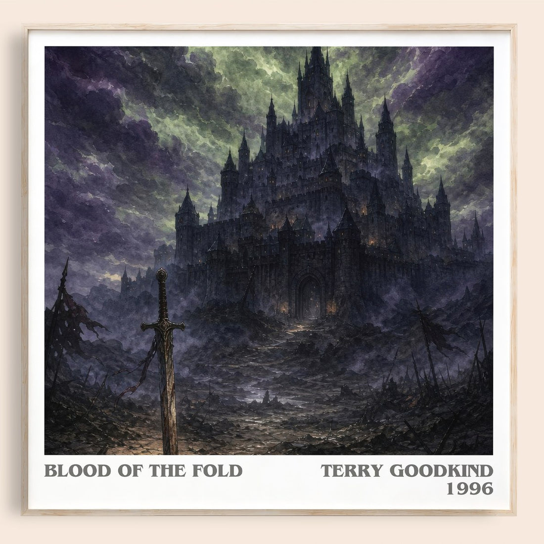 Blood of the Fold literary book poster by Terry Goodkind – framed literary art print
