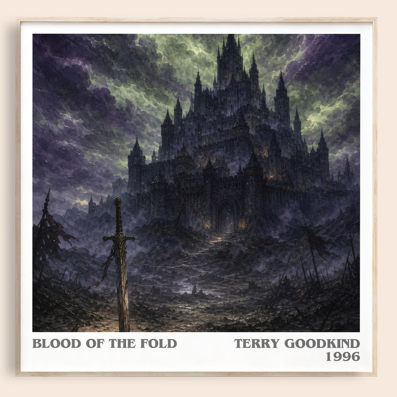 Blood of the Fold literary book poster by Terry Goodkind – framed literary art print