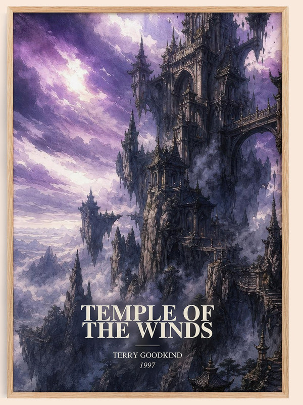 Temple of the Winds watercolour book poster by Terry Goodkind – framed literary art print