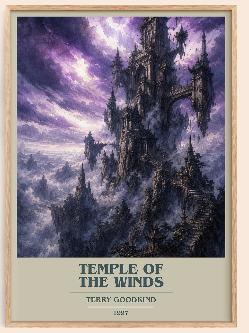 Temple of the Winds book cover book poster by Terry Goodkind – framed literary art print