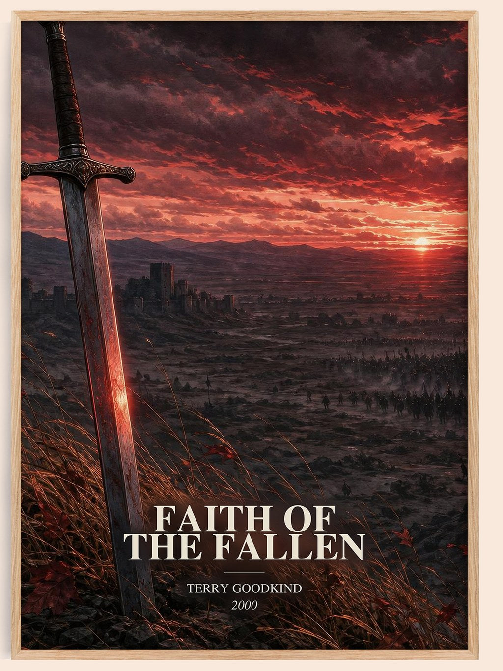Faith of the Fallen watercolour book poster by Terry Goodkind – framed literary art print