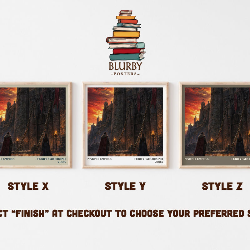 Naked Empire literary print in frame leaning in hallway – fantasy wall art