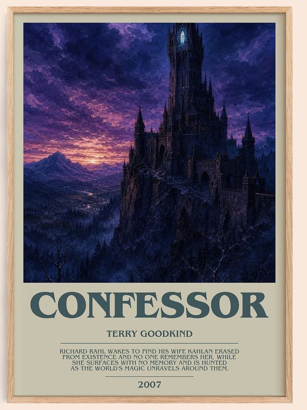 Confessor bookish book poster by Terry Goodkind – framed literary art print