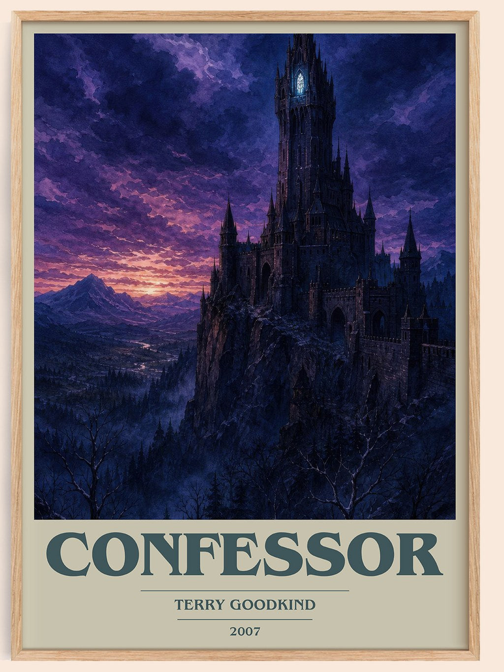 Confessor book cover book poster by Terry Goodkind – framed literary art print