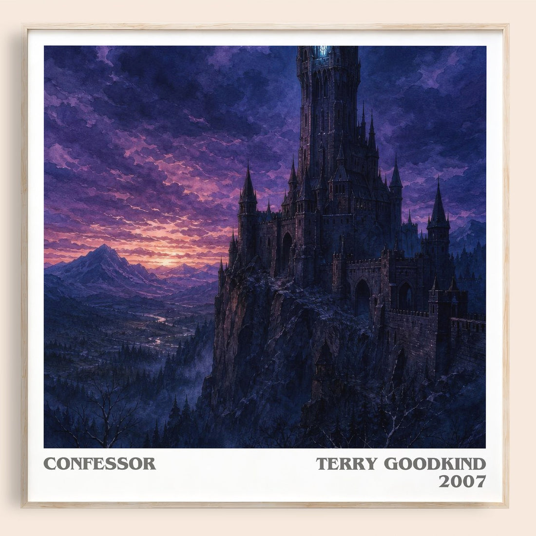 Confessor literary book poster by Terry Goodkind – framed literary art print