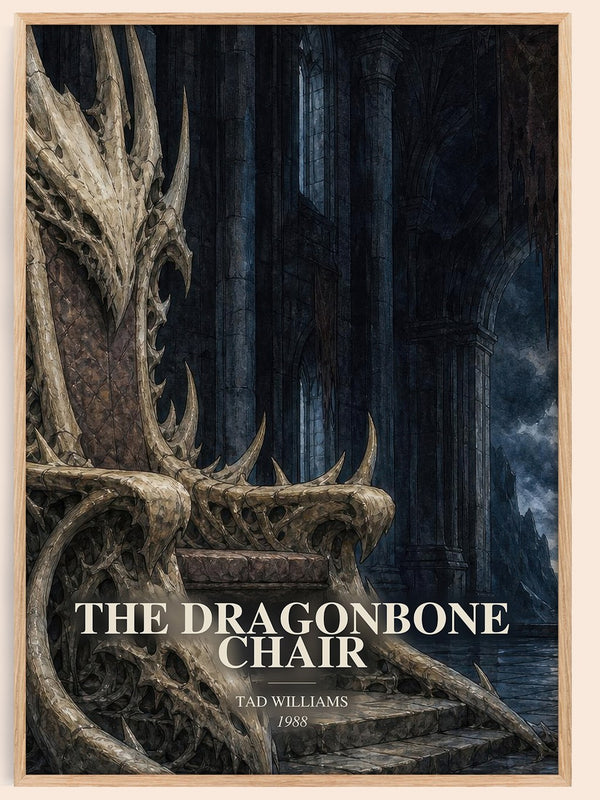 The Dragonbone Chair watercolour book poster by Tad Williams – framed literary art print