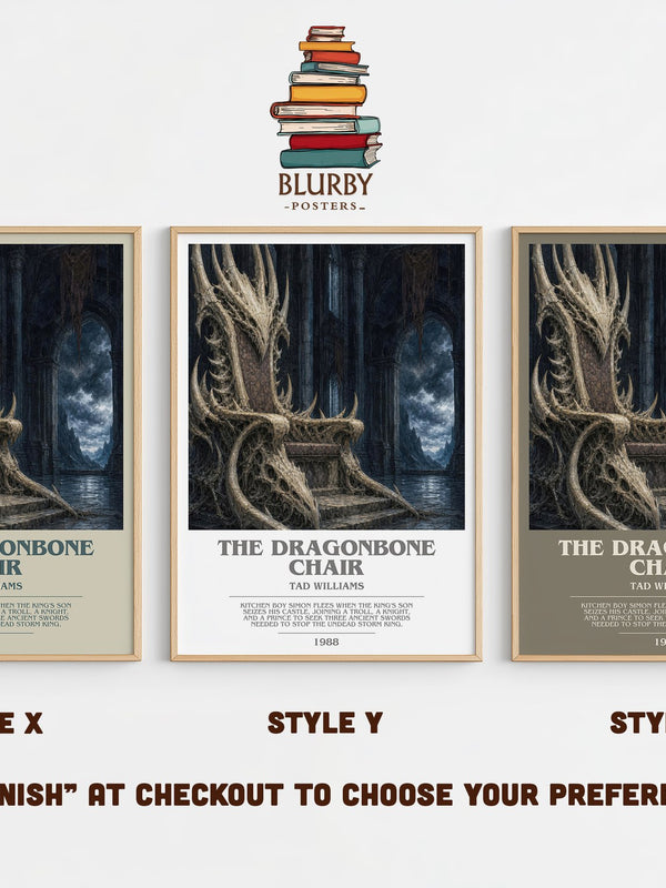 The Dragonbone Chair bookish print in frame leaning in hallway – fantasy wall art