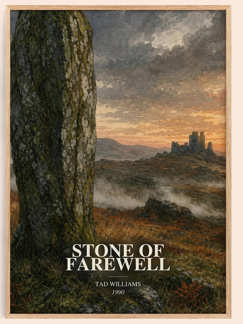 Stone of Farewell watercolour book poster by Tad Williams – framed literary art print