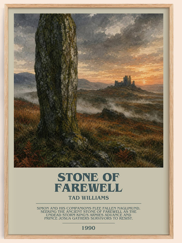 Stone of Farewell bookish book poster by Tad Williams – framed literary art print