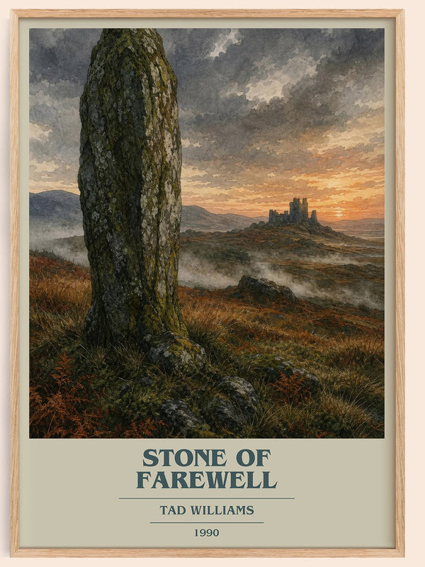 Stone of Farewell book cover book poster by Tad Williams – framed literary art print