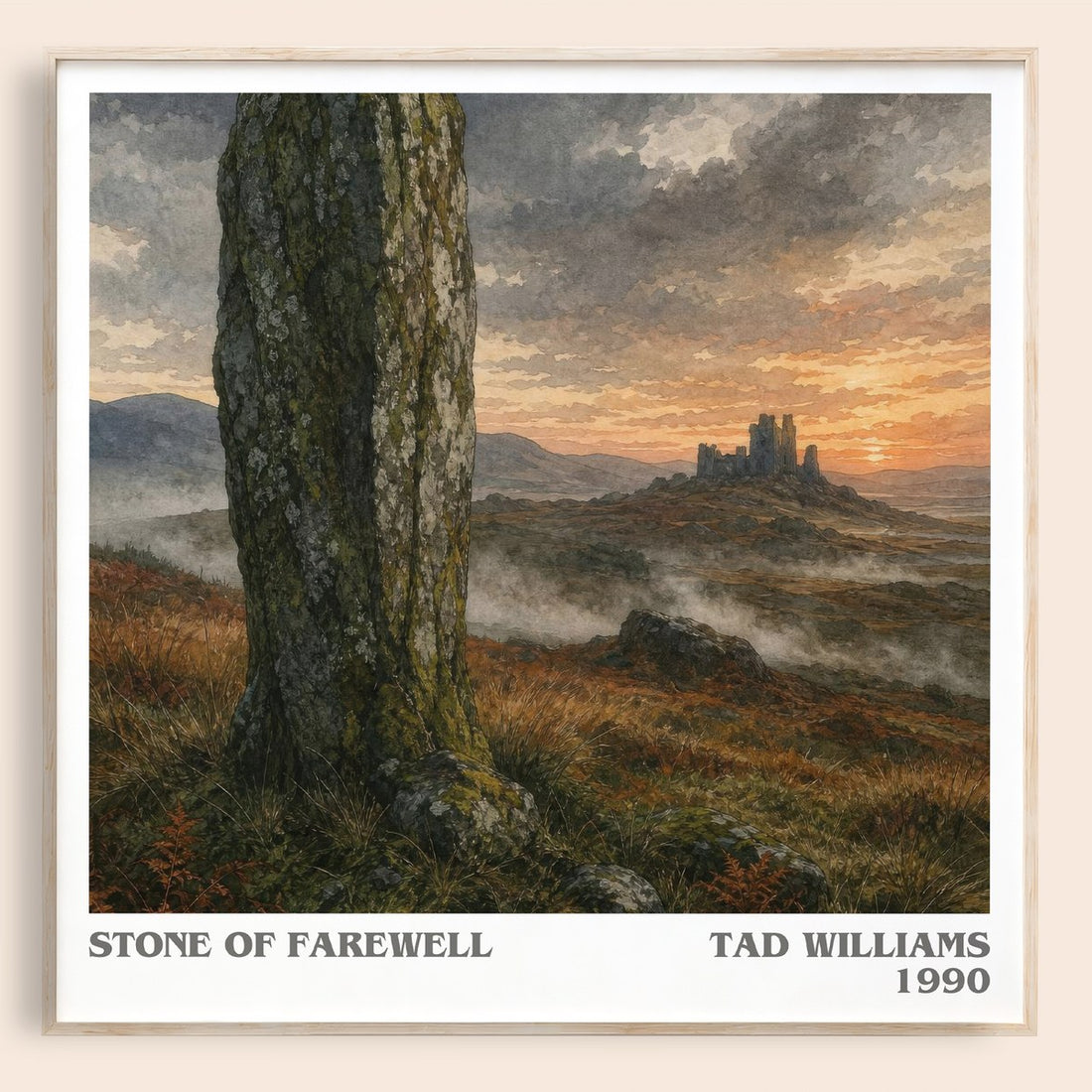 Stone of Farewell literary book poster by Tad Williams – framed literary art print
