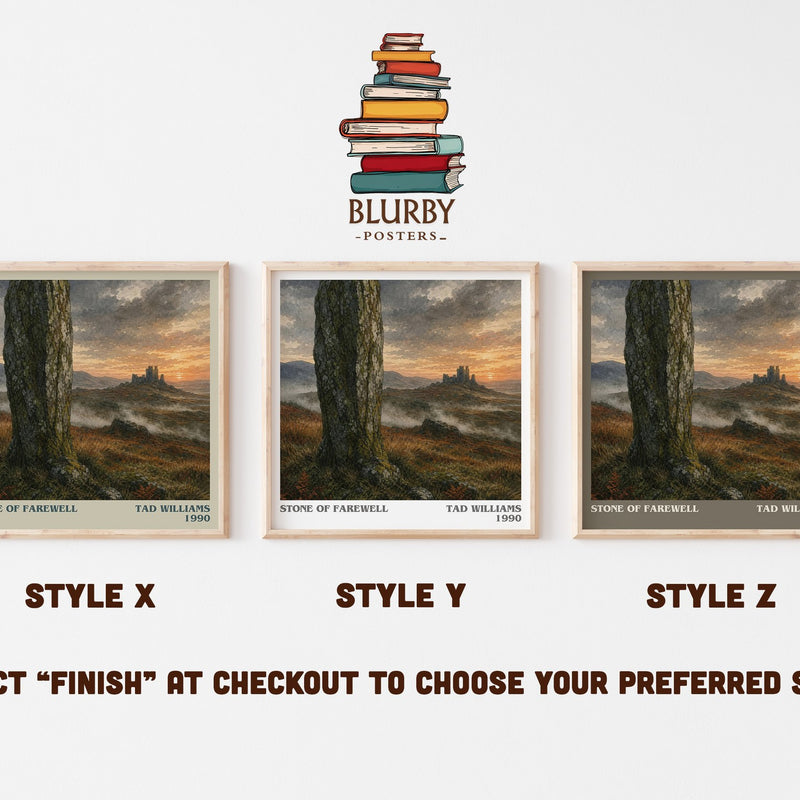 Stone of Farewell literary print in frame leaning in hallway – fantasy wall art