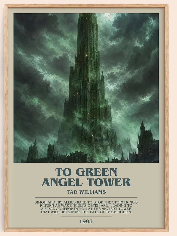 To Green Angel Tower bookish book poster by Tad Williams – framed literary art print