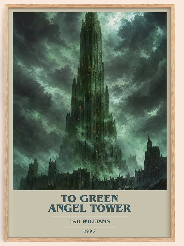 To Green Angel Tower book cover book poster by Tad Williams – framed literary art print