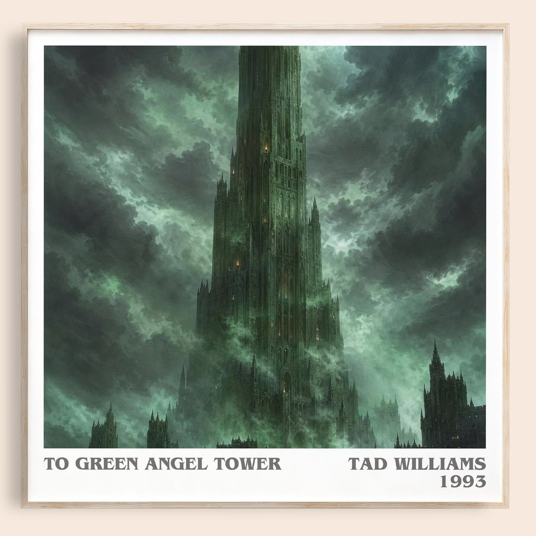 To Green Angel Tower literary book poster by Tad Williams – framed literary art print