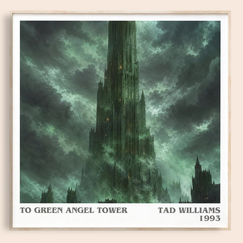 To Green Angel Tower literary book poster by Tad Williams – framed literary art print