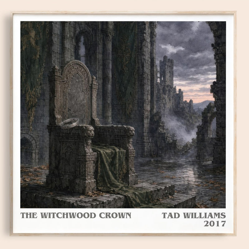 The Witchwood Crown literary book poster by Tad Williams – framed literary art print