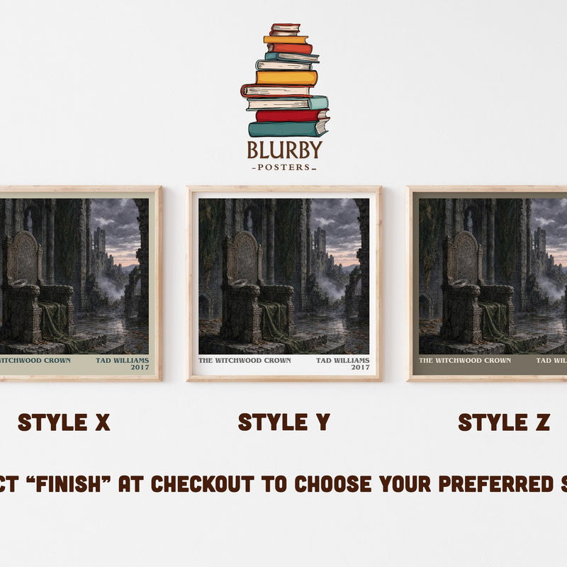 The Witchwood Crown literary print in frame leaning in hallway – fantasy wall art