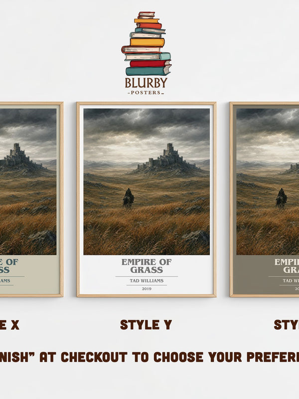 Empire of Grass book cover print in frame leaning in hallway – fantasy wall art