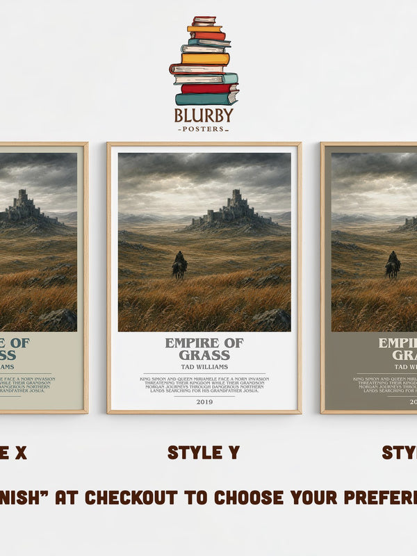 Empire of Grass bookish print in frame leaning in hallway – fantasy wall art