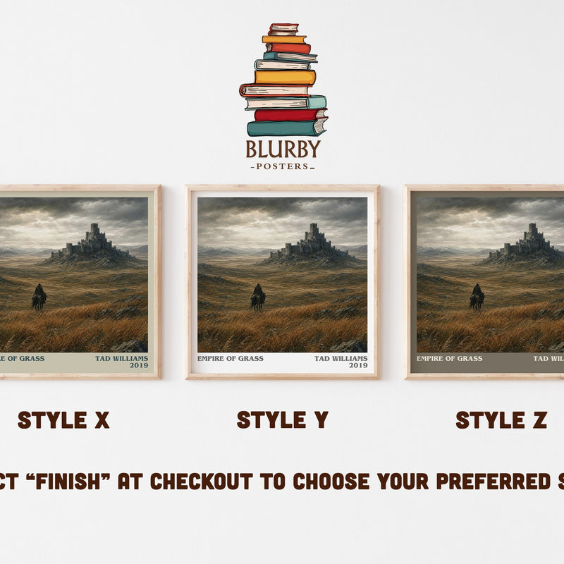 Empire of Grass literary print in frame leaning in hallway – fantasy wall art