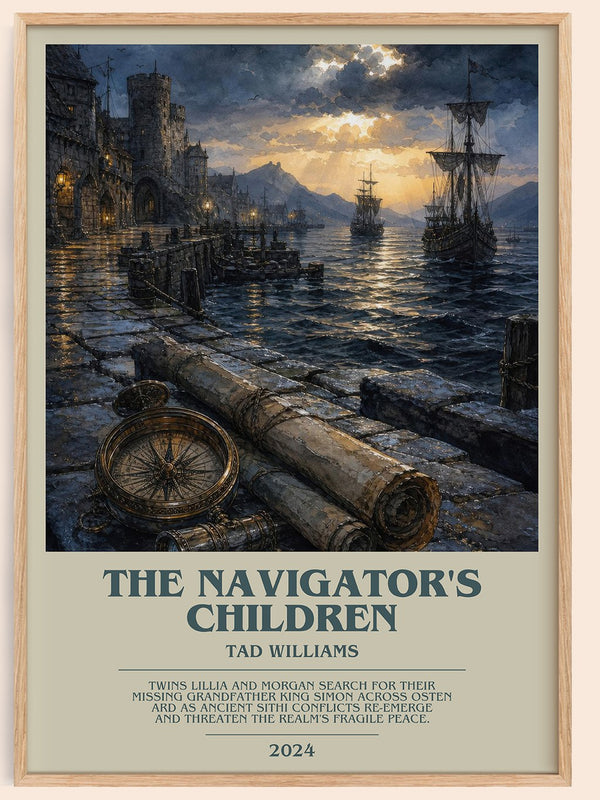 The Navigator's Children bookish book poster by Tad Williams – framed literary art print
