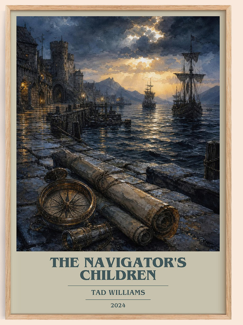 The Navigator's Children book cover book poster by Tad Williams – framed literary art print