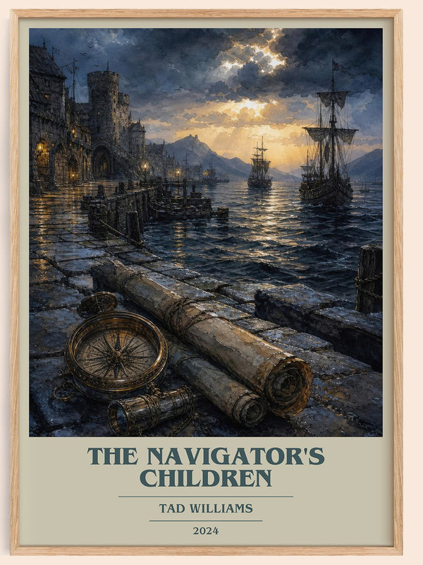 The Navigator's Children book cover book poster by Tad Williams – framed literary art print