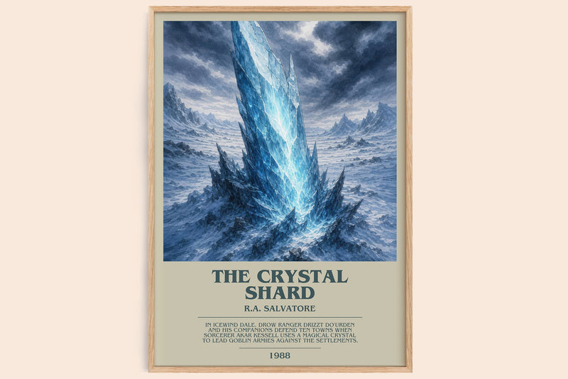 The Crystal Shard Bookish Wall Art by R.A. Salvatore (Modern style)