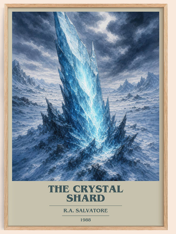 The Crystal Shard book cover book poster by R.A. Salvatore – framed literary art print