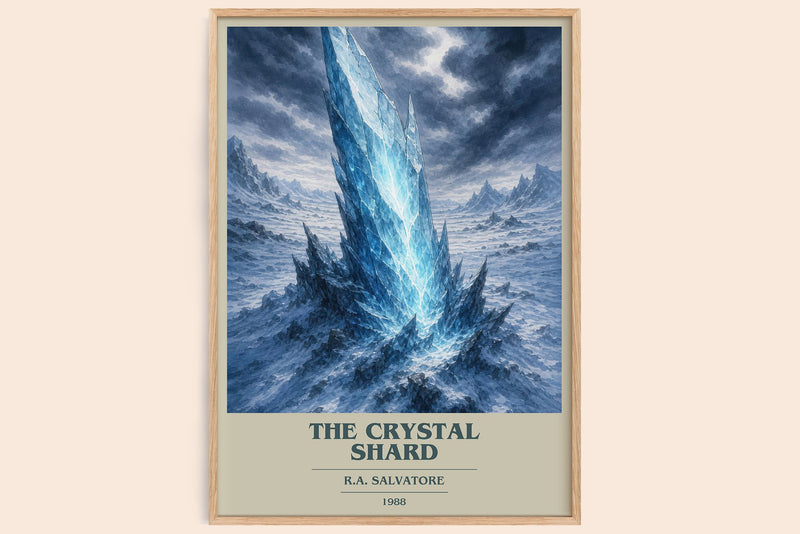 The Crystal Shard Book Cover Poster by R.A. Salvatore (Modern Minimalist style)