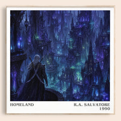 Homeland literary book poster by R.A. Salvatore – framed literary art print