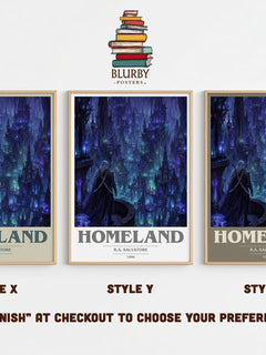 Homeland book cover print in frame leaning in hallway – fantasy wall art