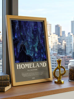 Homeland bookish print framed by window – literary home decor