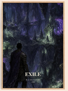 Exile watercolour book poster by R.A. Salvatore – framed literary art print