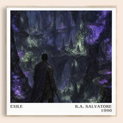 Exile literary book poster by R.A. Salvatore – framed literary art print