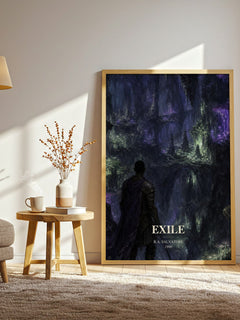 Exile watercolour print in frame leaning in hallway – fantasy wall art