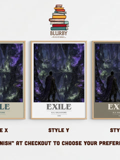 Exile book cover print in frame leaning in hallway – fantasy wall art