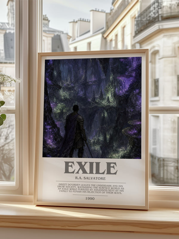 Exile bookish poster colour and style options – R.A. Salvatore book art